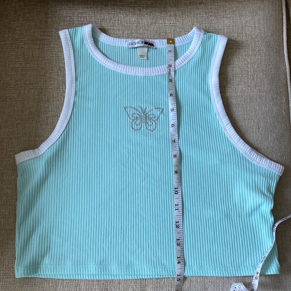 Y2K Queen Rhinestone Tank-Mint - Picture 11 of 15